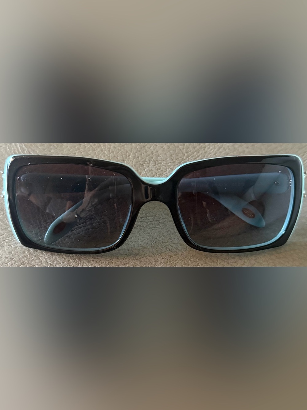 Tiffany & Co. Black Sunglasses with Light Blue Trim 8055/3C Excellent Condition